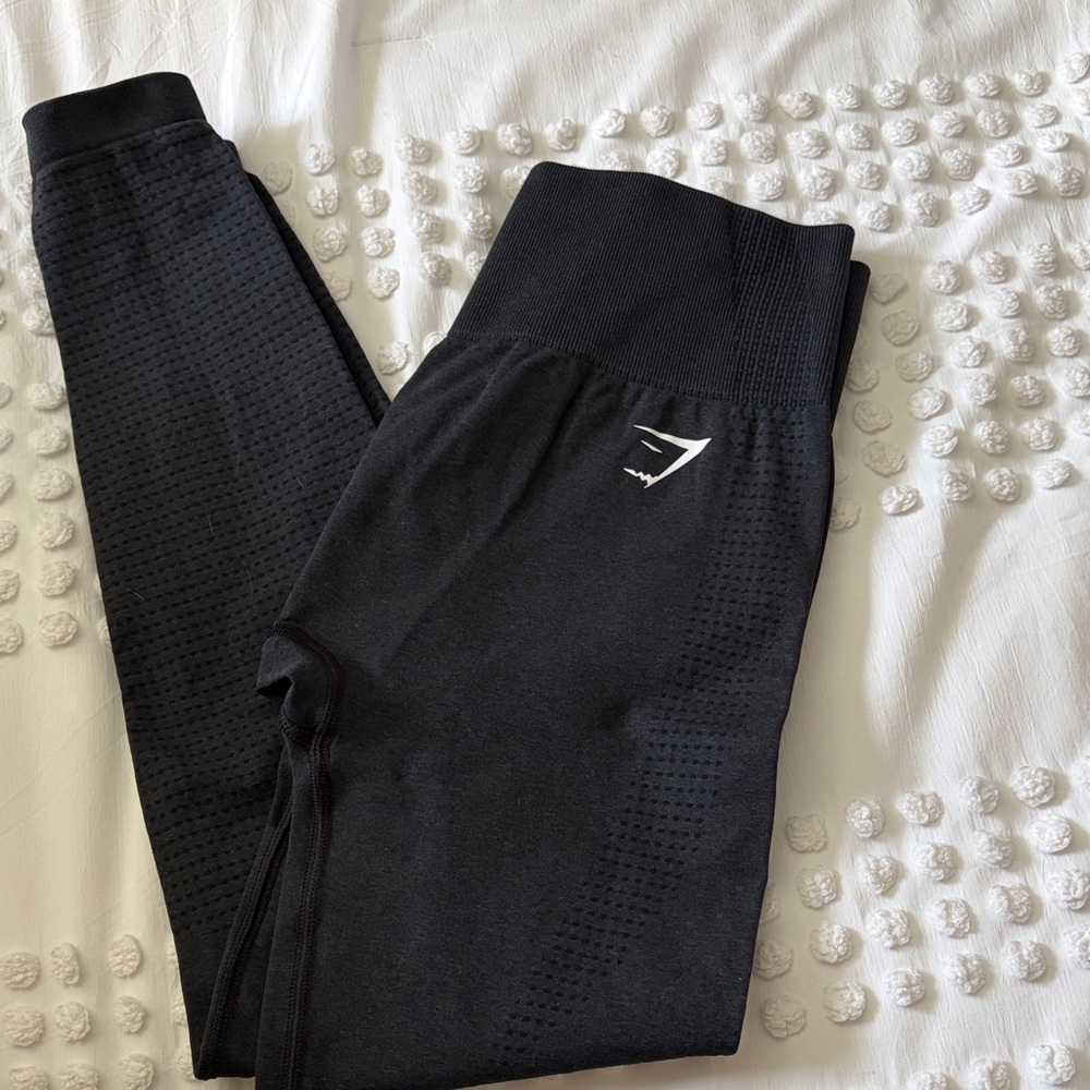 Gymshark Black Seamless High-Rise Leggings with Logo